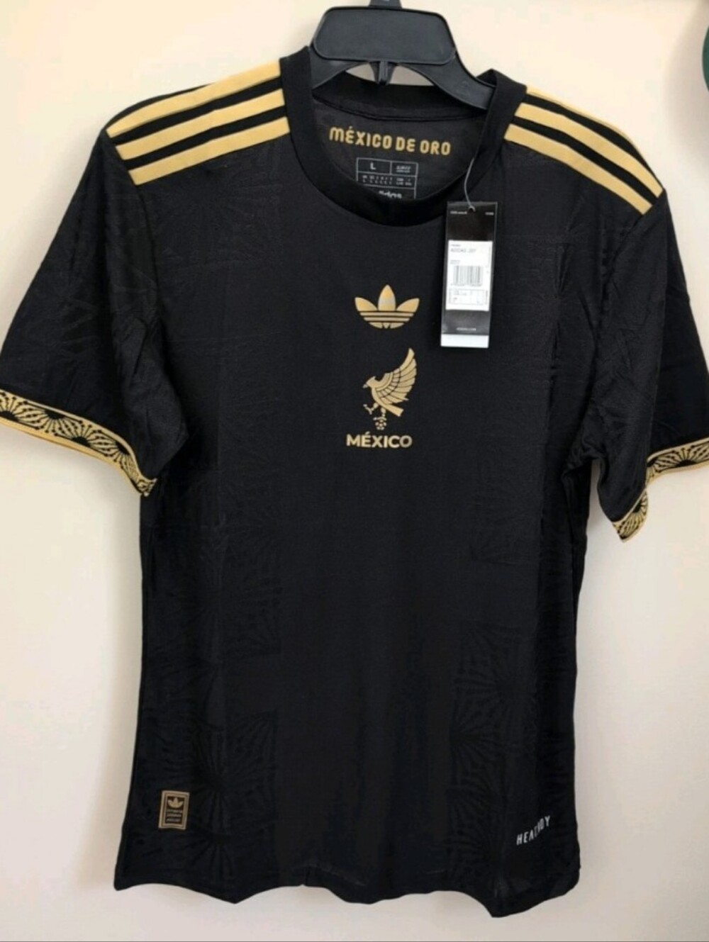 adidas Black & Gold México De Oro Fan Apparel Jersey Size L NWT